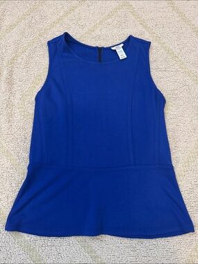 Cache Sleeveless Peplum Tank in Cobalt Blue